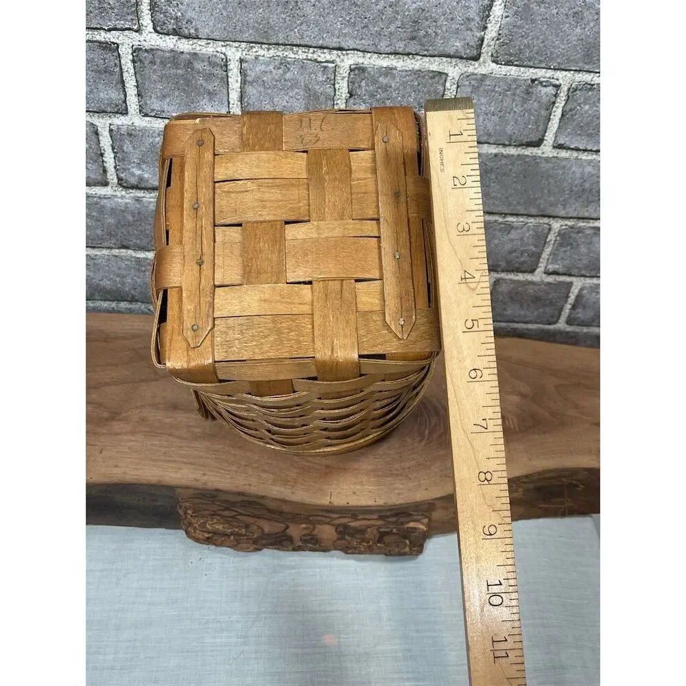 Vintage Longaberger Upright Basket Handwoven Rustic Home Decor